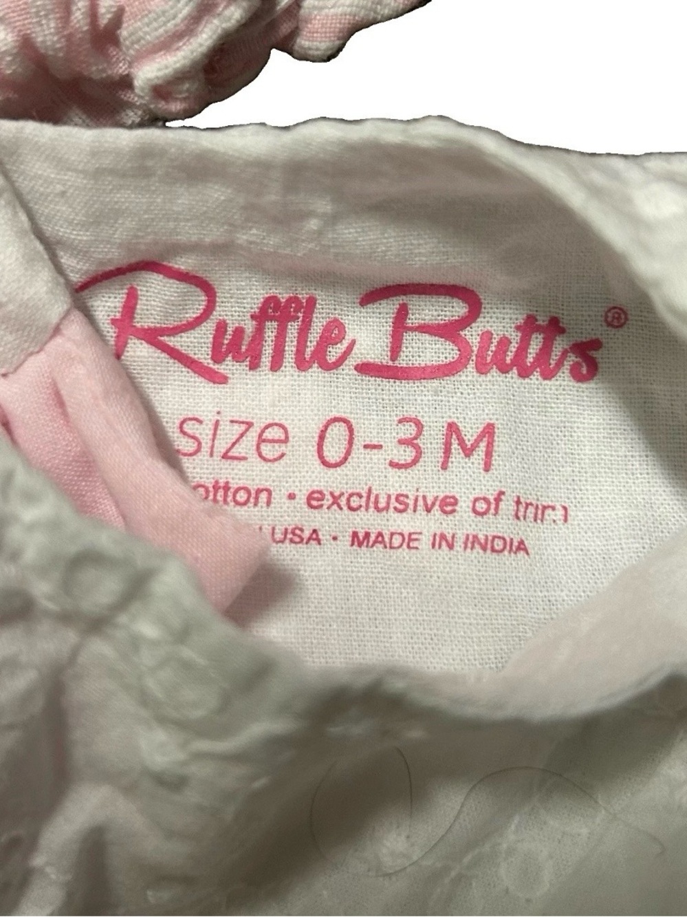 Baby Girl Ruffle Butts Pink White Summer Outfit Size 0-3 Months - Picture 5 of 5